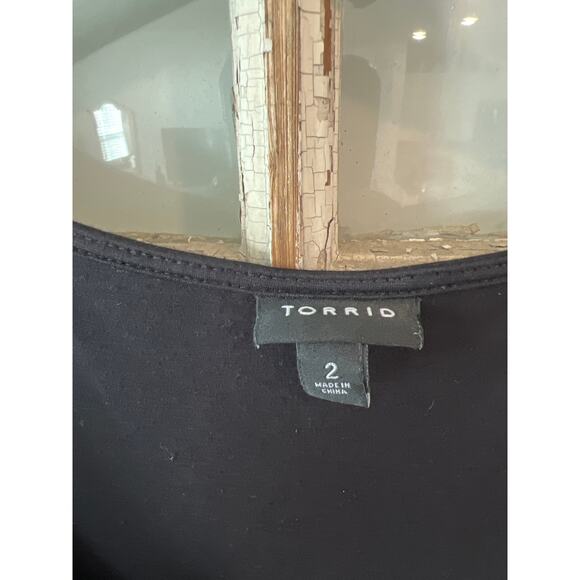 Torrid size 2 2X black stretch knit midi dress - Picture 3 of 4